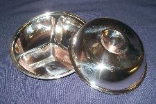 entre dish of circular form with interior divider