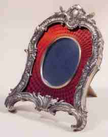 Faberg silver and enamel frame