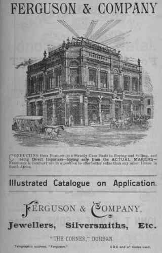 Ferguson & Company, Jewellers, Silversmitths, Etc., 'The Corner', Durban, South Africa, 1897: shop image
