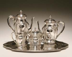 Silver plate tea and coffee set made by Fracalanza