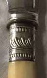 silverplate ferrule on knife with ivorine  handle