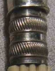 silverplate ferrule on knife with ivorine handle