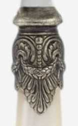 silverplate ferrule on knive with mother-of-pearl handle