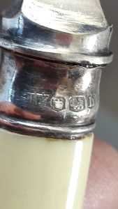 sterling silver ferrule hallmarked Sheffield 1925  Yates Bros