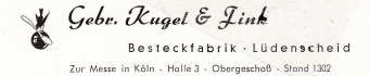 Kugel Gebrder & Fink - Ldenscheid i. Westfaleng