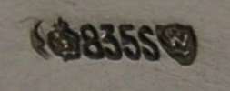 German  marks: silver fineness 835/1000