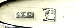 German  marks: silver fineness 935/1000