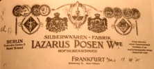 Posen Lazarus Witwe (widow)- Berlin