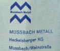 Mussbach Metall Hackelsberger KG - Mussbach