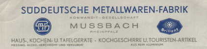 Sddeutsche Metallwarenfabrik K.G. - Mussbach