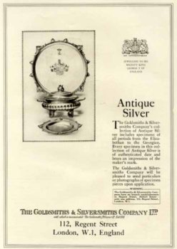 Goldsmiths & Silversmiths Co: 1919 advertisement