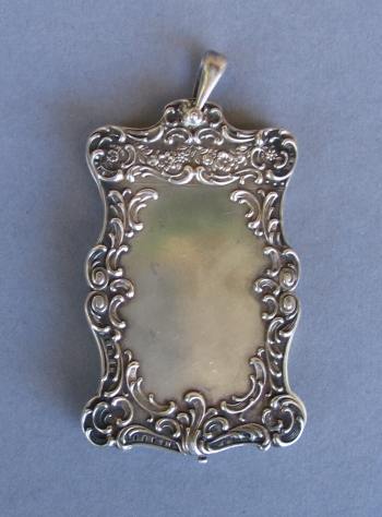 silver dance card holder or memo pad