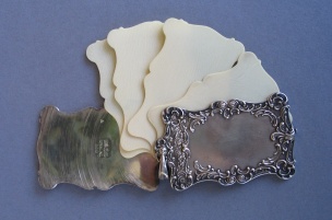 silver dance card holder or memo pad