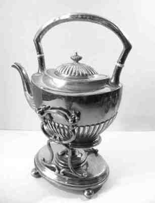 silverplate teapot with stand: Gorham 1907