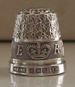 silver thimble celebrating Queen Elizabeth II Coronation