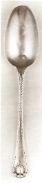 Hanoverian Feather Edge and Shell pattern silver spoon