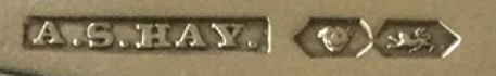 A.S.HAY. and English pseudo-hallmarks mark, Albert Stephen Hay, Saint John, New Brunswick, 1850/1860 A.S.HAY. and English pseudo-hallmarks mark, Albert Stephen Hay, Saint John, New Brunswick, 1850/1860