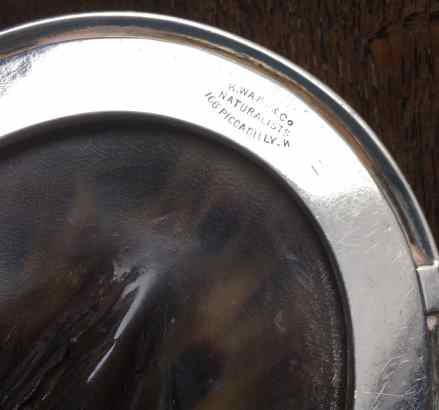 silver horse hoof inkwell retailed by R. Ward, silversmith Jesse Earls