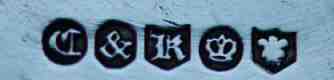 Silverplate mark of CULF & KAY Silverplate mark of CULF & KAY