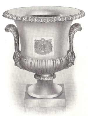 wine cooler mask handle support and fluted base, 1833