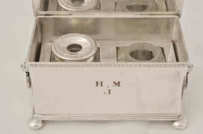 Old Sheffield Plate inkstand