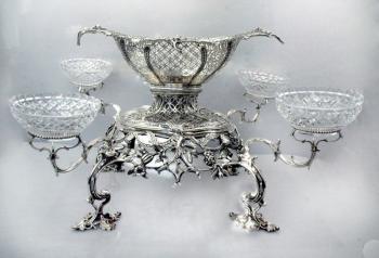 silver epergne, Dublin late 18th century