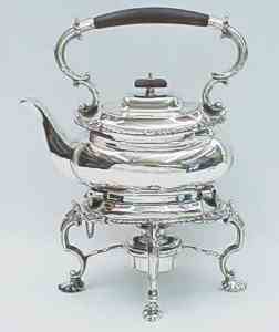 silver teapot on stand: Joh Round & Sons 1905