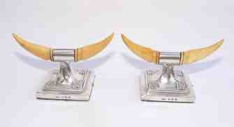 silver and ivory knife rest