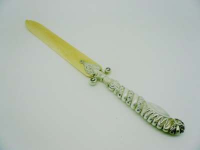 silver and bone paper knife