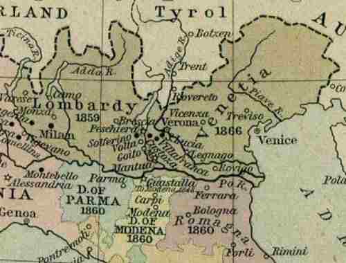 Map of the Regno Lombardo Veneto Map of the Regno Lombardo Veneto
