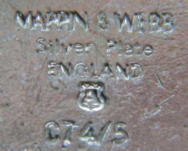 Mappin & Webb, silver plate mark, uppercase 'A' date letter