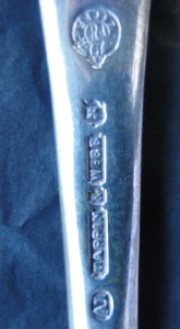 Mappin & Webb, silver plate mark, lowercase 'h' date letter