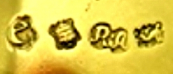 Hand punched marks on a salver by Robert Abercromby London 1740