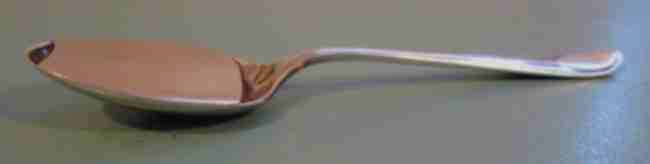 silver medicine spoon: Sheffield 1918