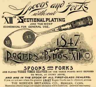 a 1893 advertisement of Meriden Britannia Company promoting the 1847 William Rogers trade mark