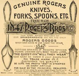 a 1893 advertisement of Meriden Britannia Company promoting the 1847 William Rogers trade mark