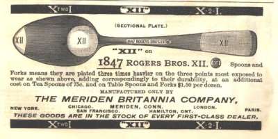 a 1891 advertisement of Meriden Britannia Company promoting the 1847 William Rogers trade mark