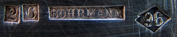 Mark for silver-plated items produced by Bohrmann company