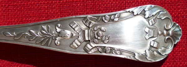 detail pf a 32 cm long ladle (silver-plated brass), issued in 1900