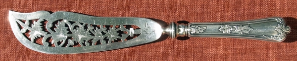 A richly decorated silver-plated fish-knife