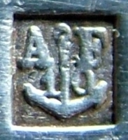 Marks for silver-plated ladles manufactured using mtal blanc (brass) as a base metal for silvering