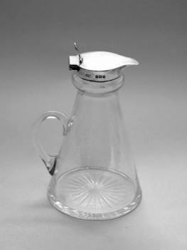 whisky noggin with silver collar and lid