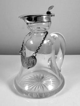 whisky noggin with silver collar and lid