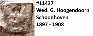 Wed. G. Hoogendoorn, Scoonhoven, 1897 - 1908