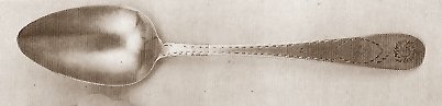 Bright-cut Irish Old English pattern silver spoon