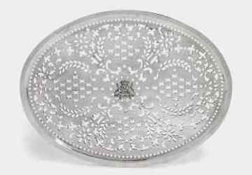 openwork silver mazarine, saw cutting technique, London 1806