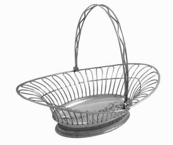 openwork silver bread basket, wirework technique, London 1791