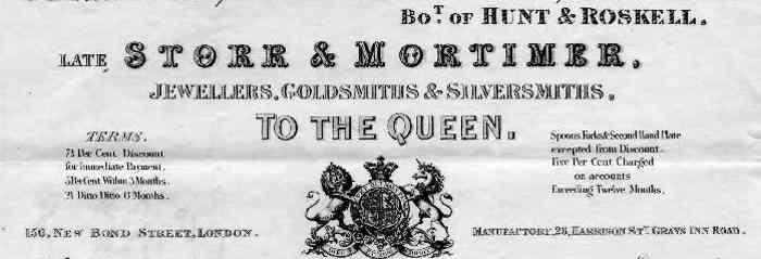 invoice head of Storr & Mortimer