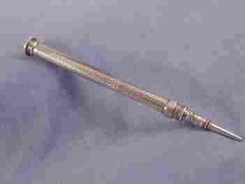 silver propelling pencil: maker Sampson Mordan 1825