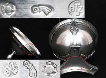 silver sugar bowl with pseudo Lombardo-Veneto hallmarks